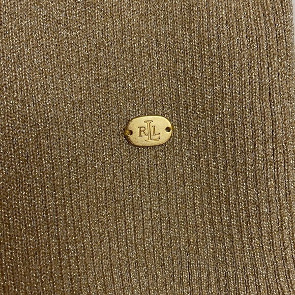 Lauren Ralph Lauren Cotton Gold Metallic Sweaters for Women, Size M - Picture 3 of 11